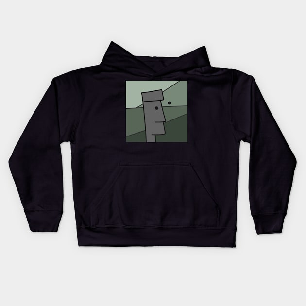 Abstract Easter Island Head Kids Hoodie by BKArtwork